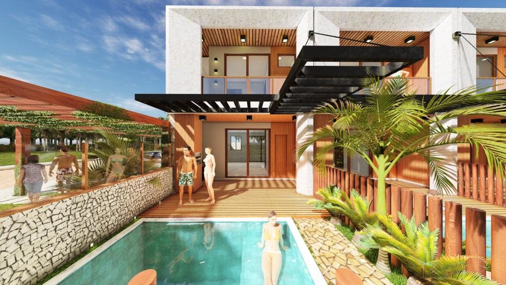 Piscina e deck da residência